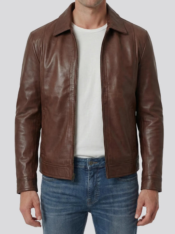 その他 DAIYAMOND 11 Men's Distressed Brown Biker Style Leather Jacket – Decrum
