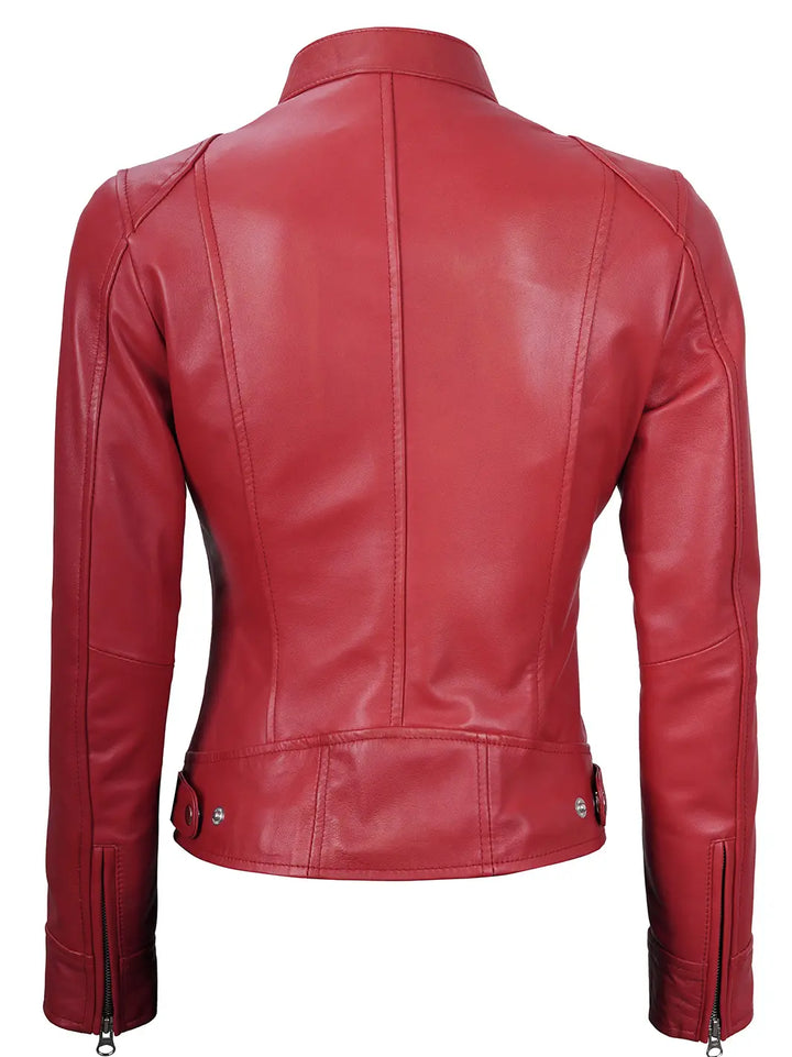 Red cafe racer jacket