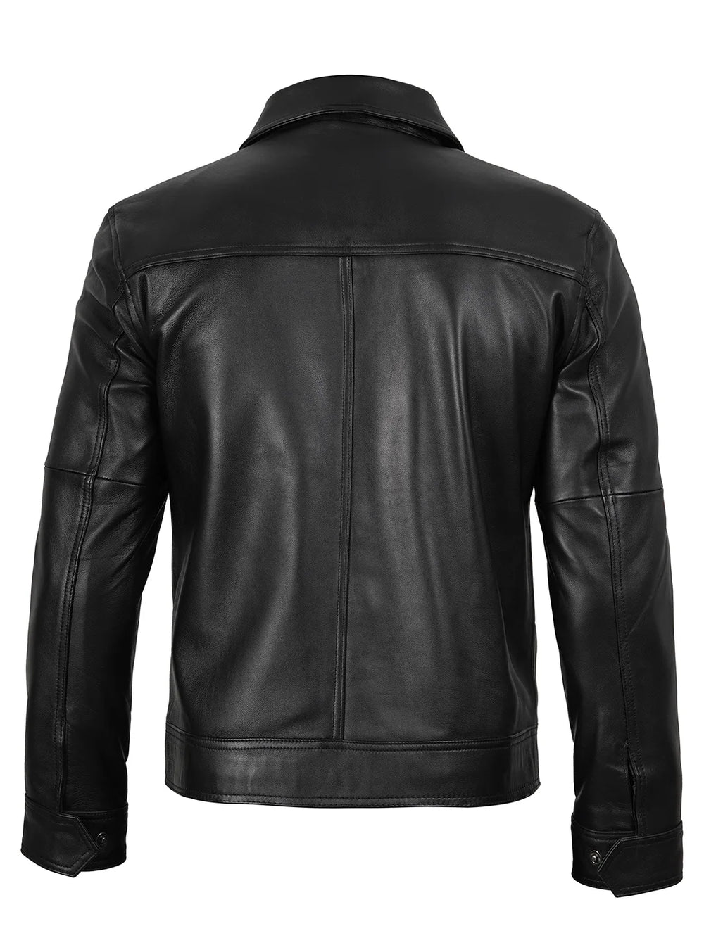 Men's Black Harrington Style Lambskin Leather Jacket – Decrum