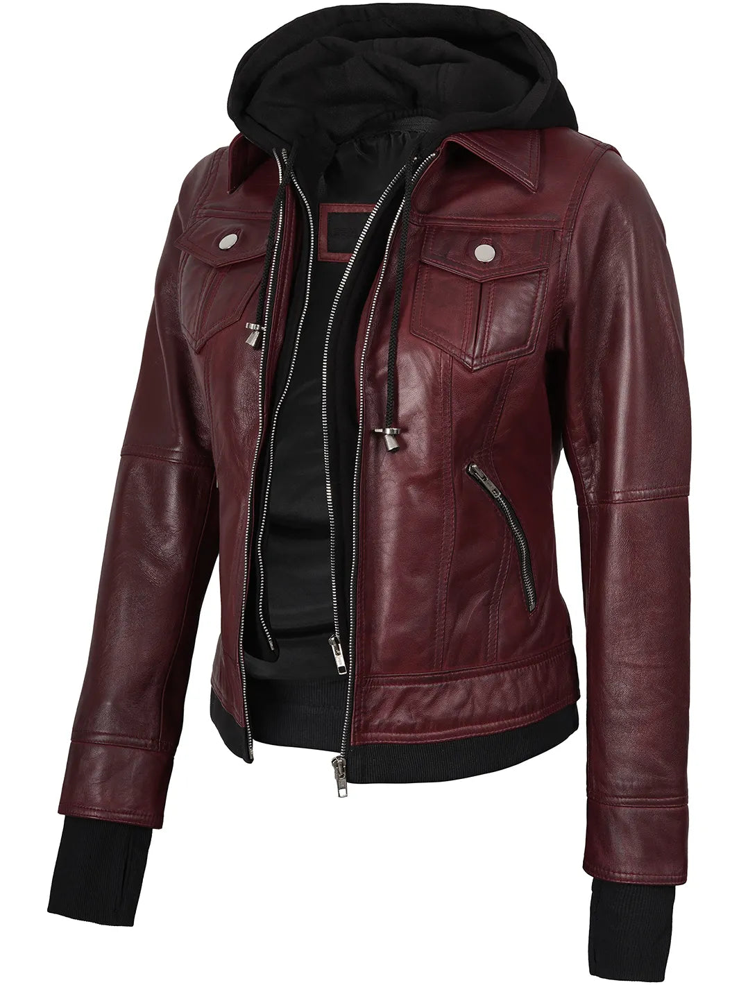 Tralee Burgundy Hooded Bomber