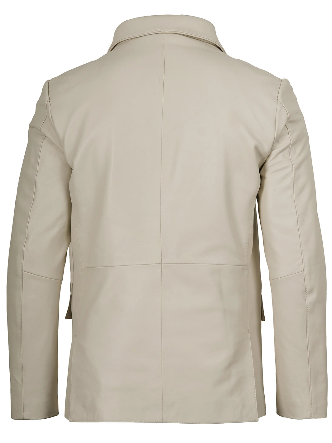 Two Buttons Off White Leather Blazer Mens