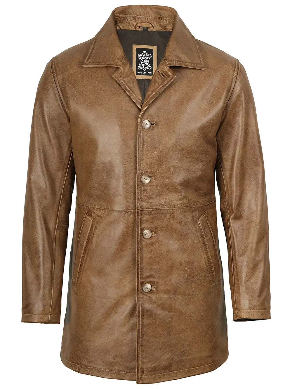 Mens Winchester Brown Leather Car Coat – Decrum