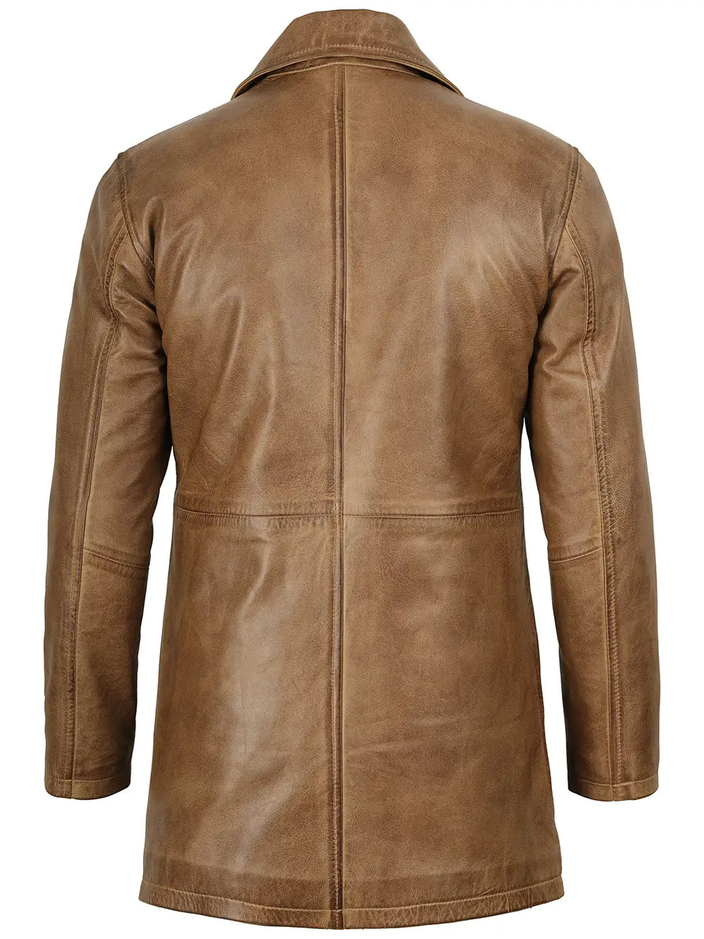 Winchester — Men's Camel Brown 3/4 Length Leather Car Coat – Decrum