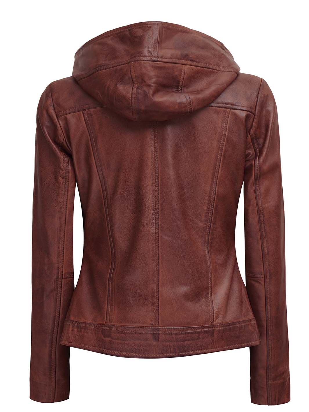 moto Brown Leather jackets for Women