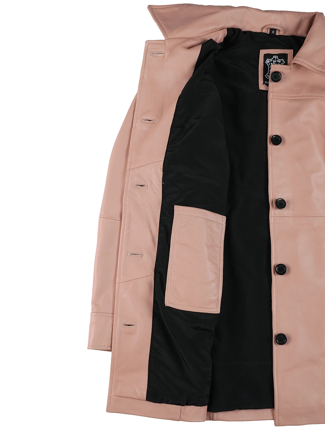 Women Pink Real Leather Car Coats