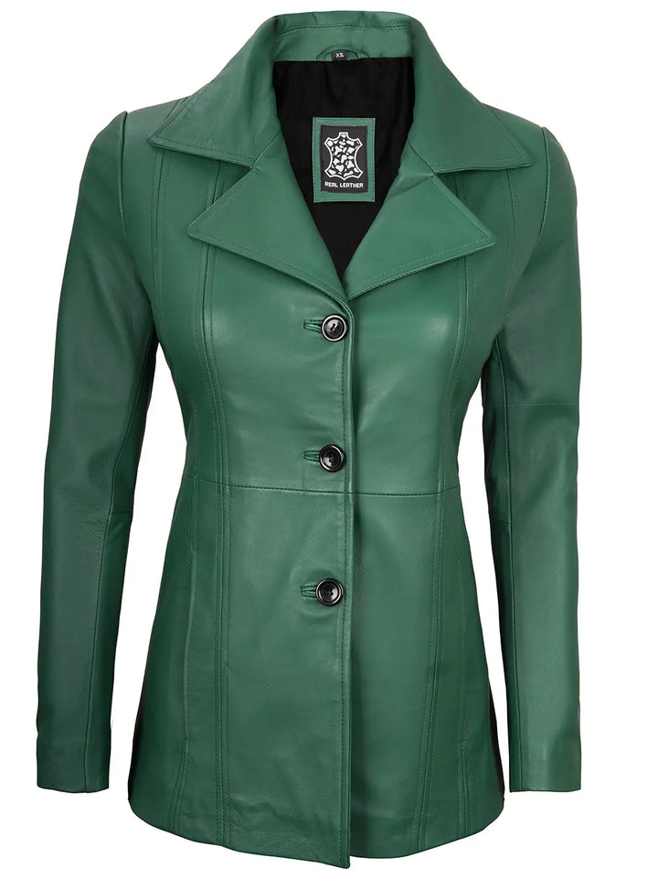 Women leather blazer