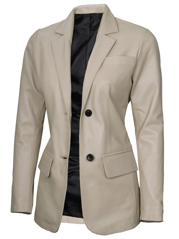 women leather blazer