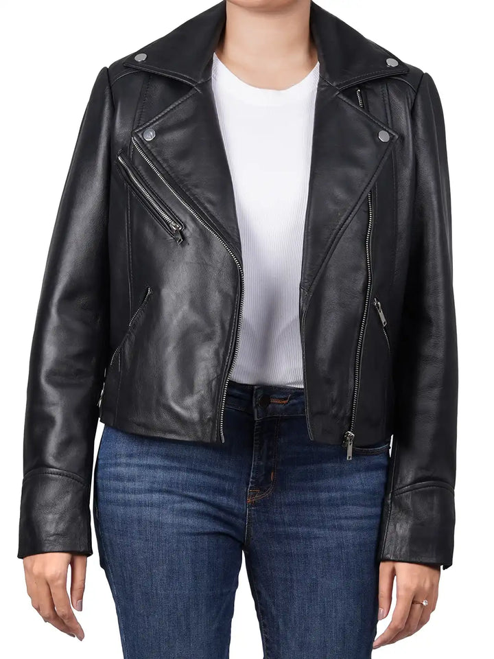 Leather biker jacket