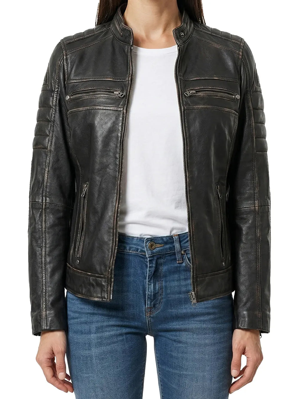 Womens-Dark-Brown-Leather-Jacket