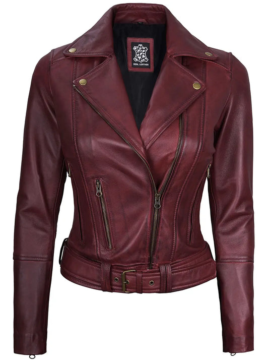 Womens Asymmetrical Motorcycle Leather Jacket