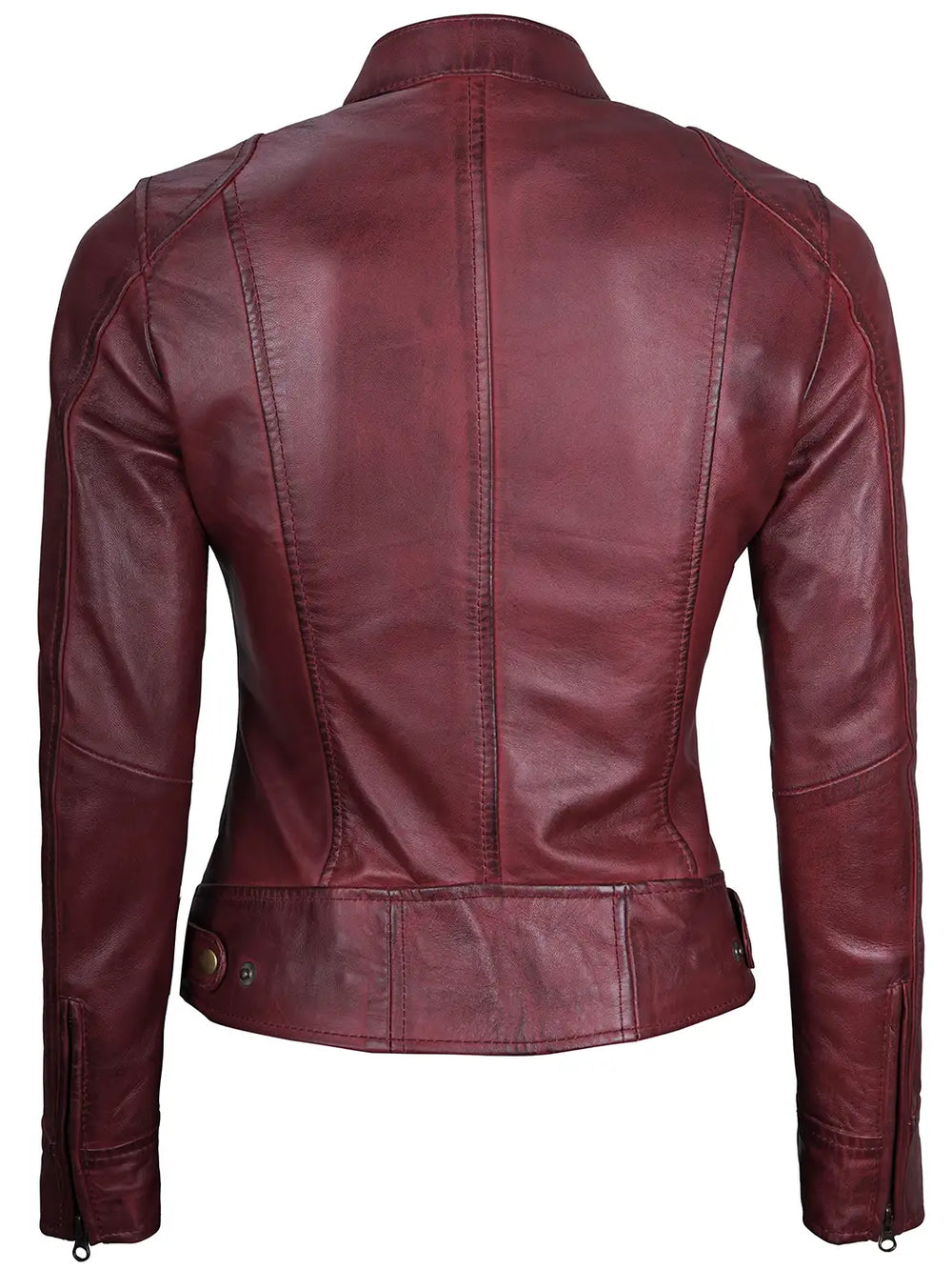 Womens Maroon Leather Jacket