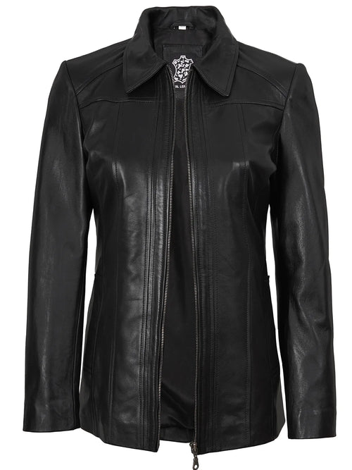 Womens Leather Car Coat