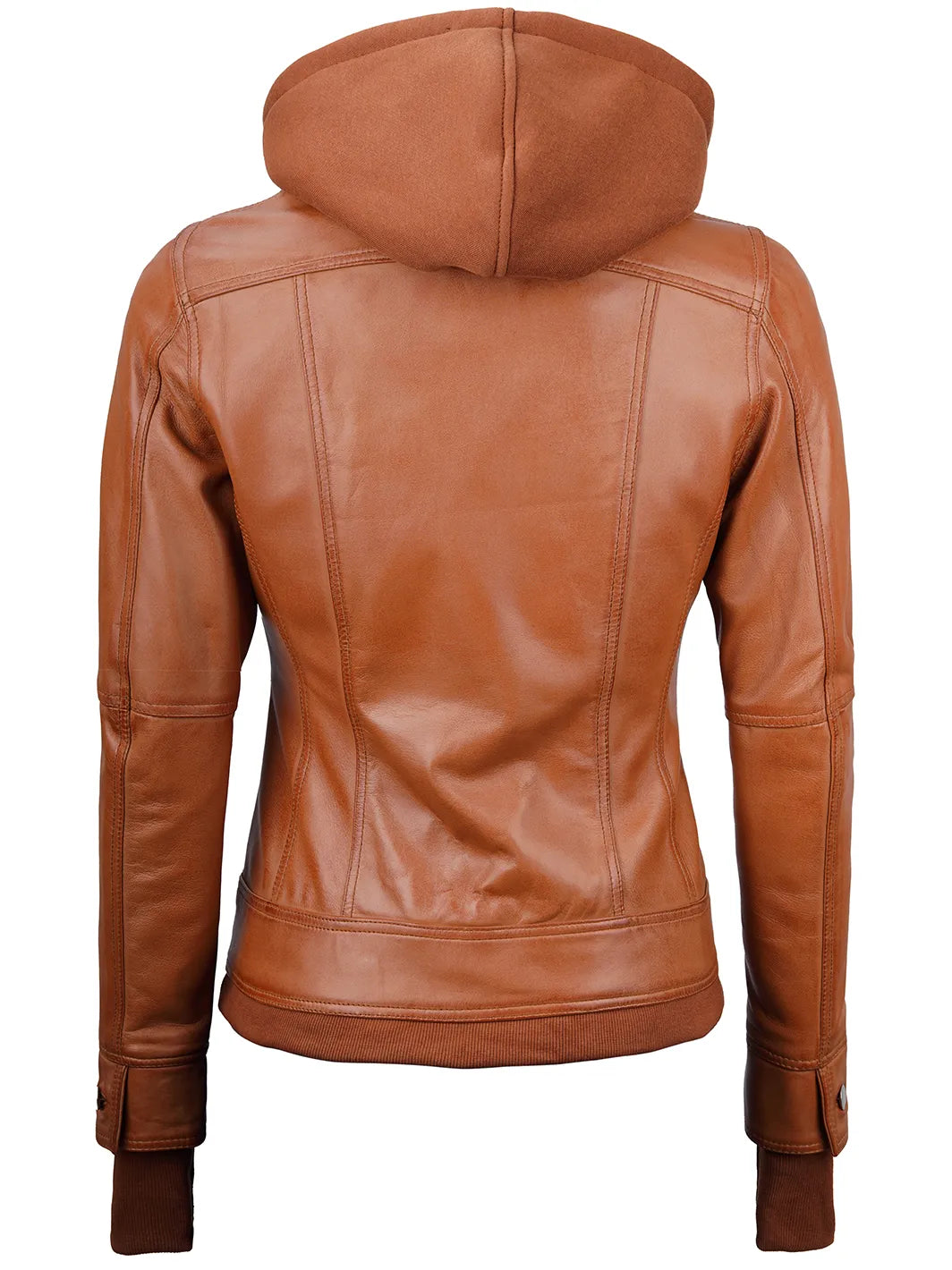 Womens hooded leather jacket