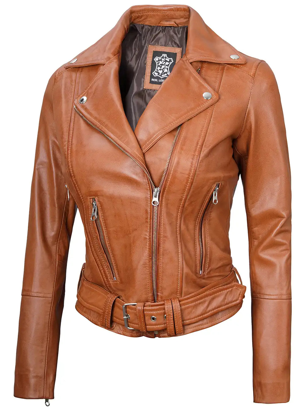 Coed lambskin Leather Jacket size popular L