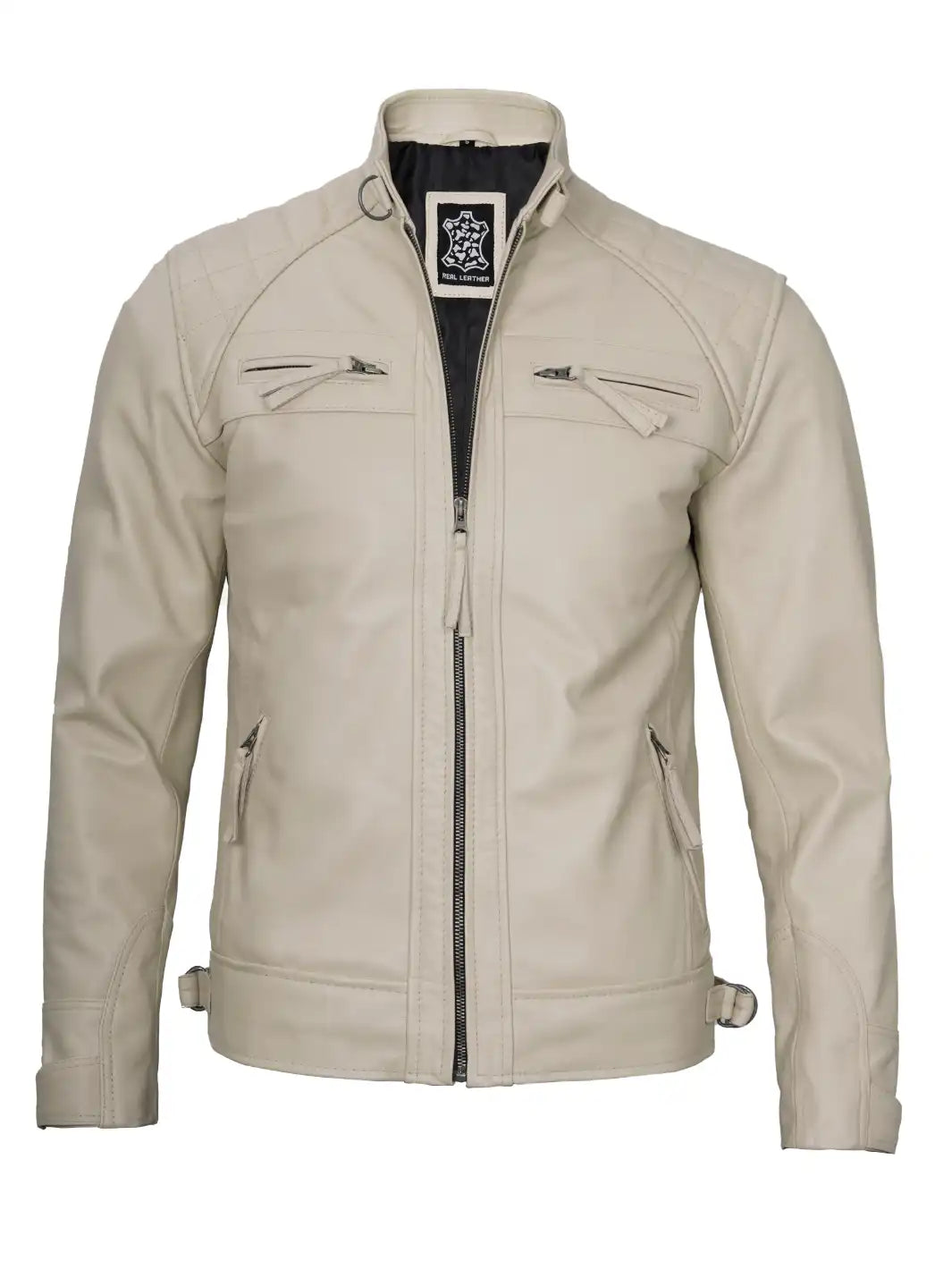 beige mens leather jacket