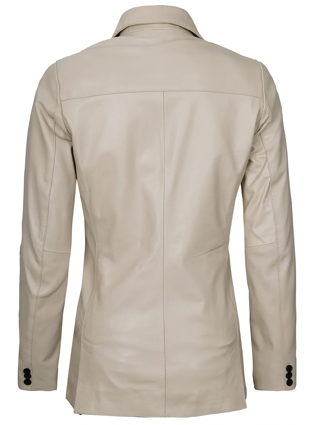 beige leather blazer for women