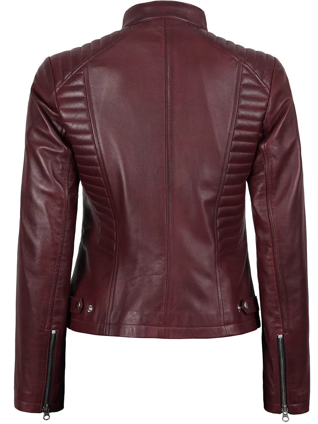 real leather maroon jacket 