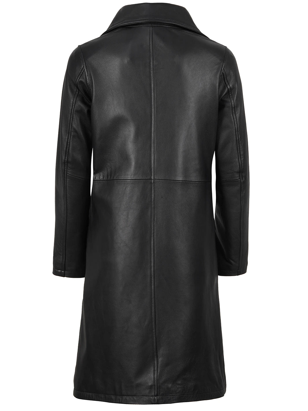 leather coat womens black
