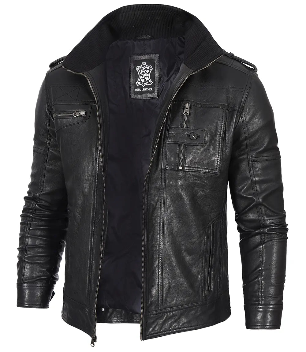 black leather jacket mens