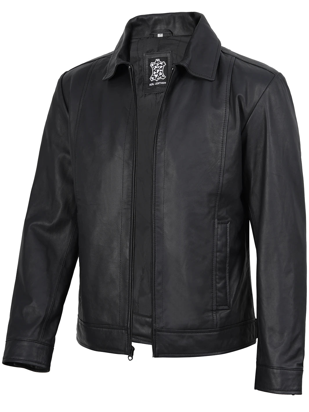 mens leather jacket black 