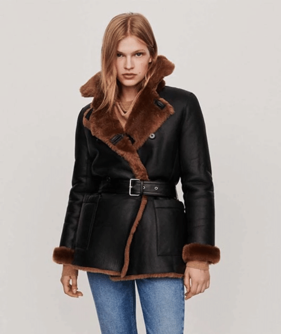 leather jacket with shearling