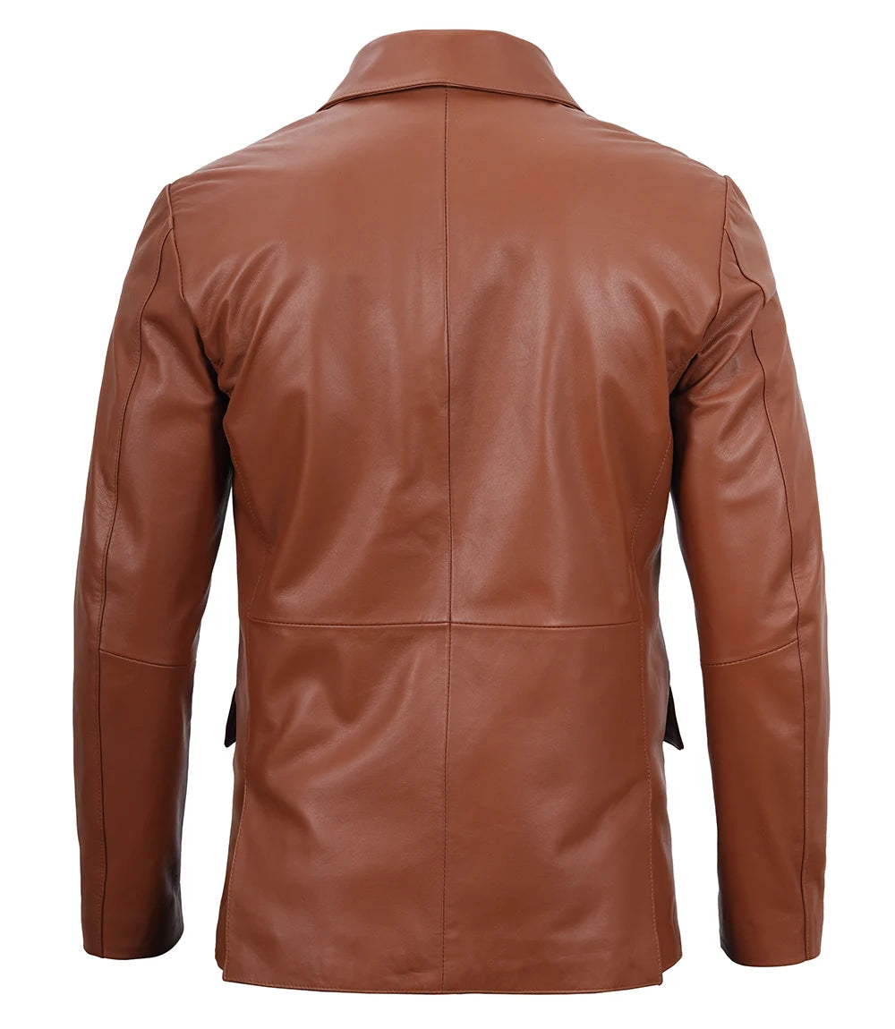 brown leather blazers jacket