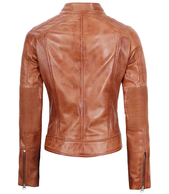 cafe racer brown leather jacket