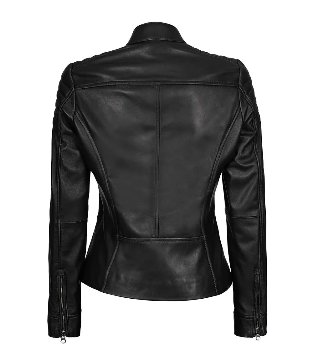 Carrie Women's Black Leather Jacket