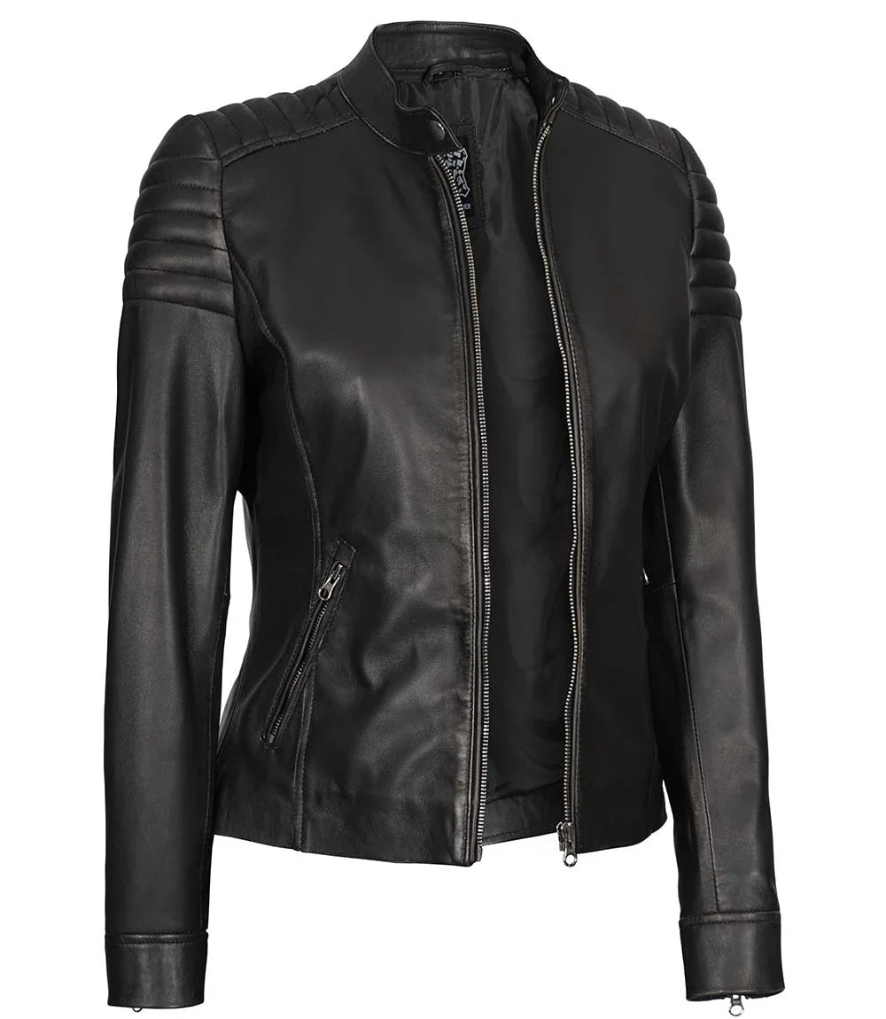 Carrie Women's Black Leather Jacket