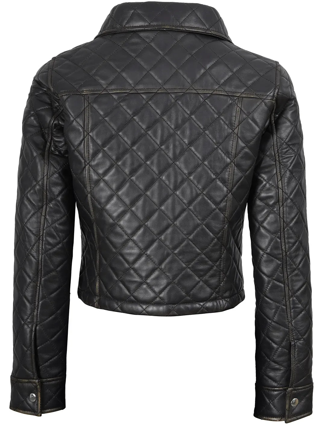 real leather jacket womens cropped