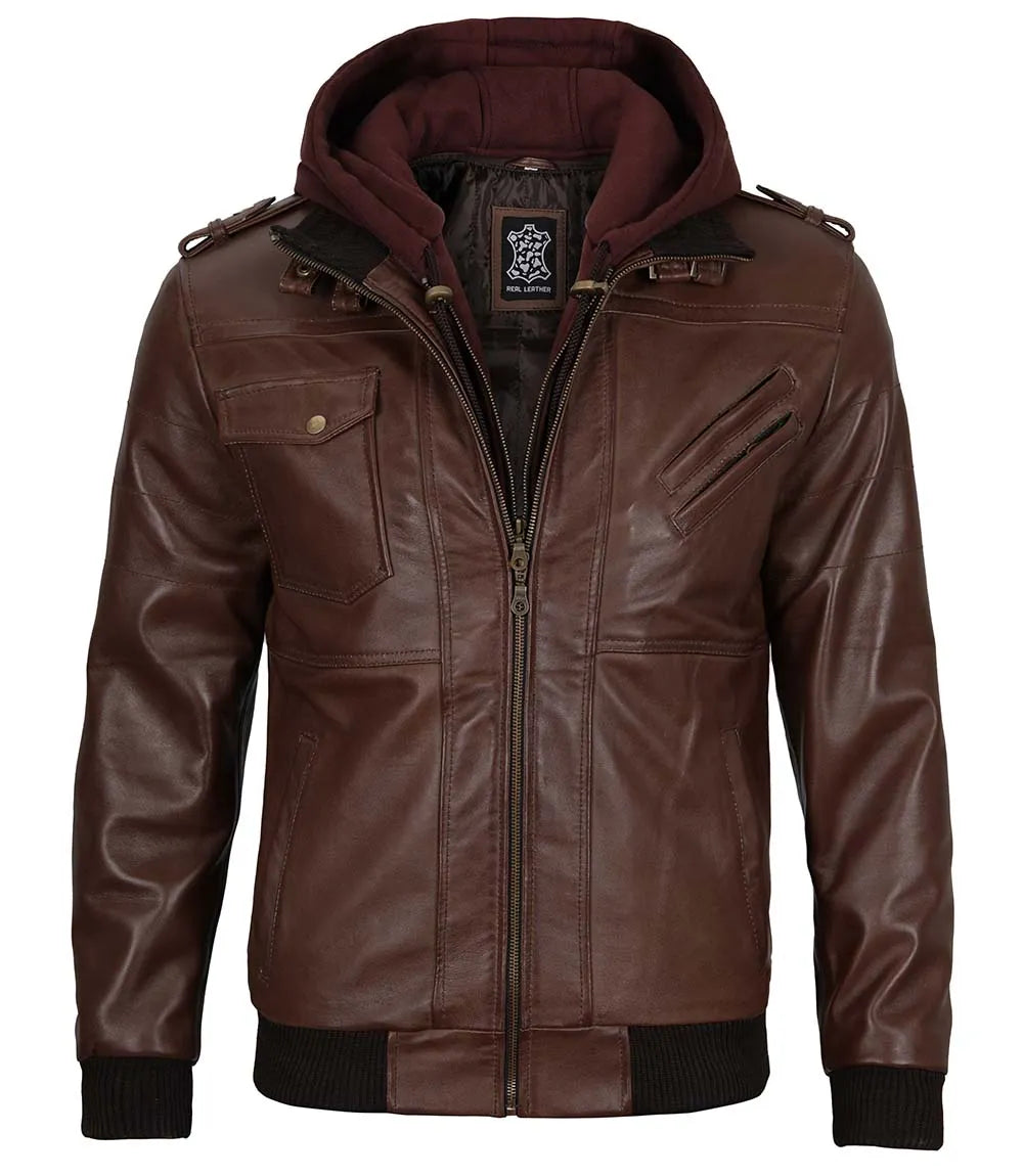 Dark Brown Men's Leather Jacket