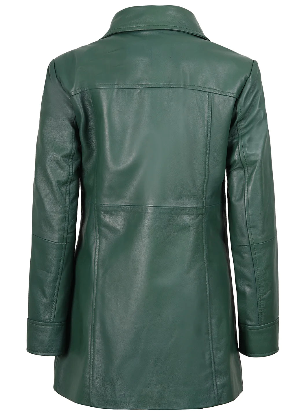 green leather coat womens 
