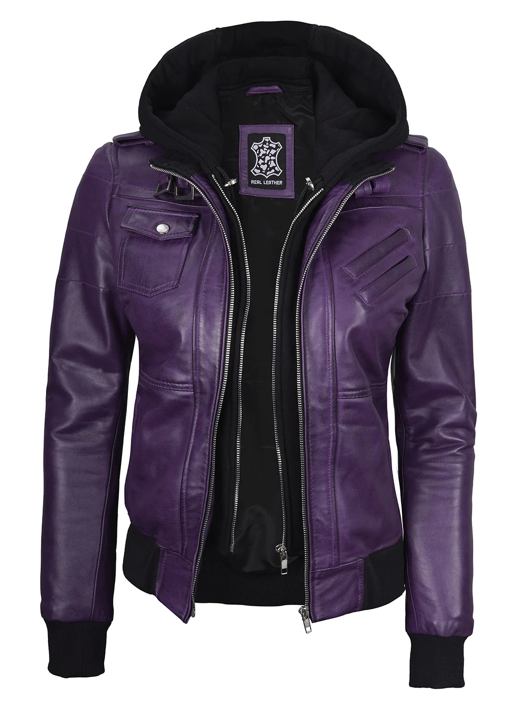 hooded jacket womens purple 