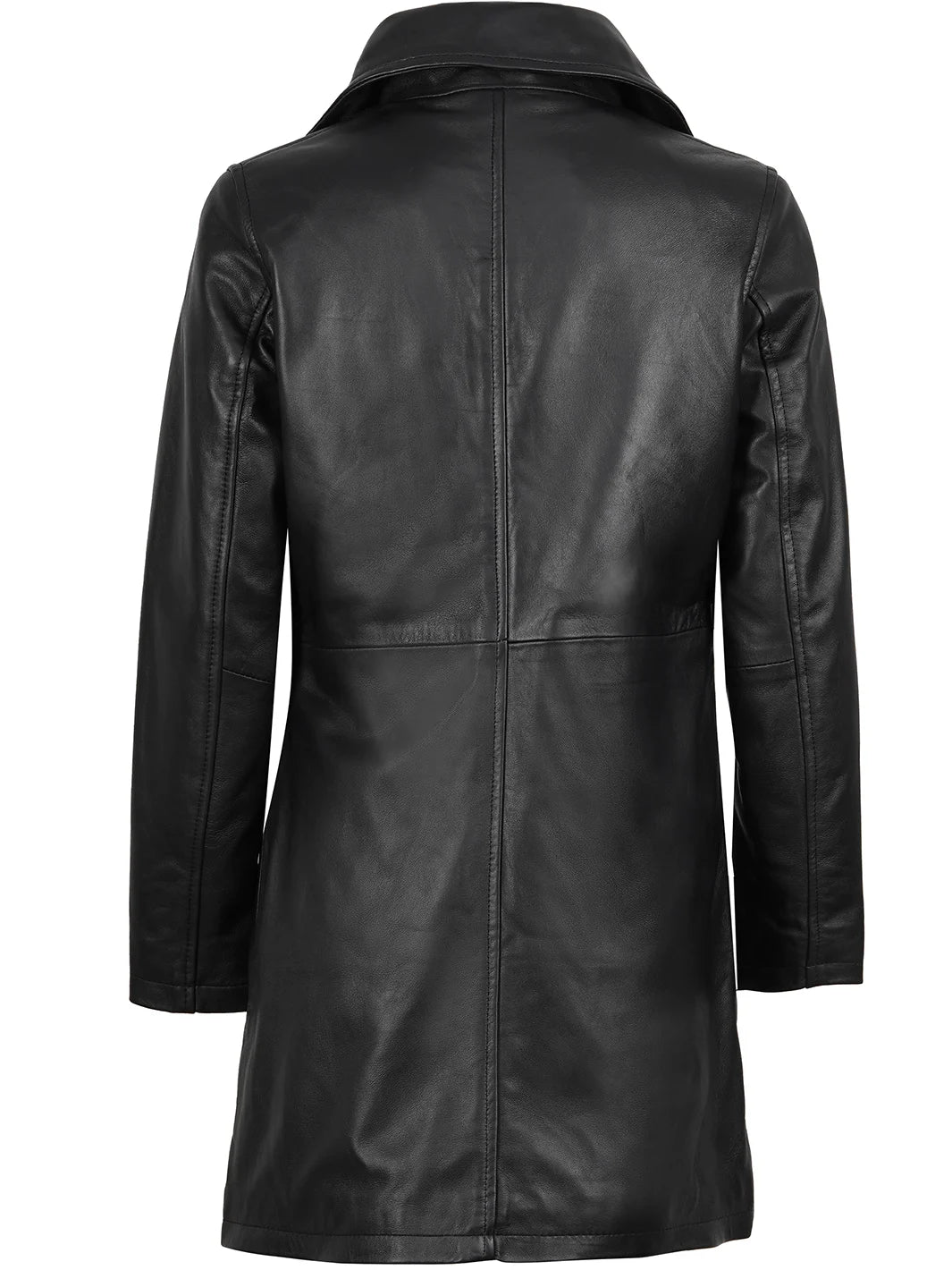 leather coat womens black