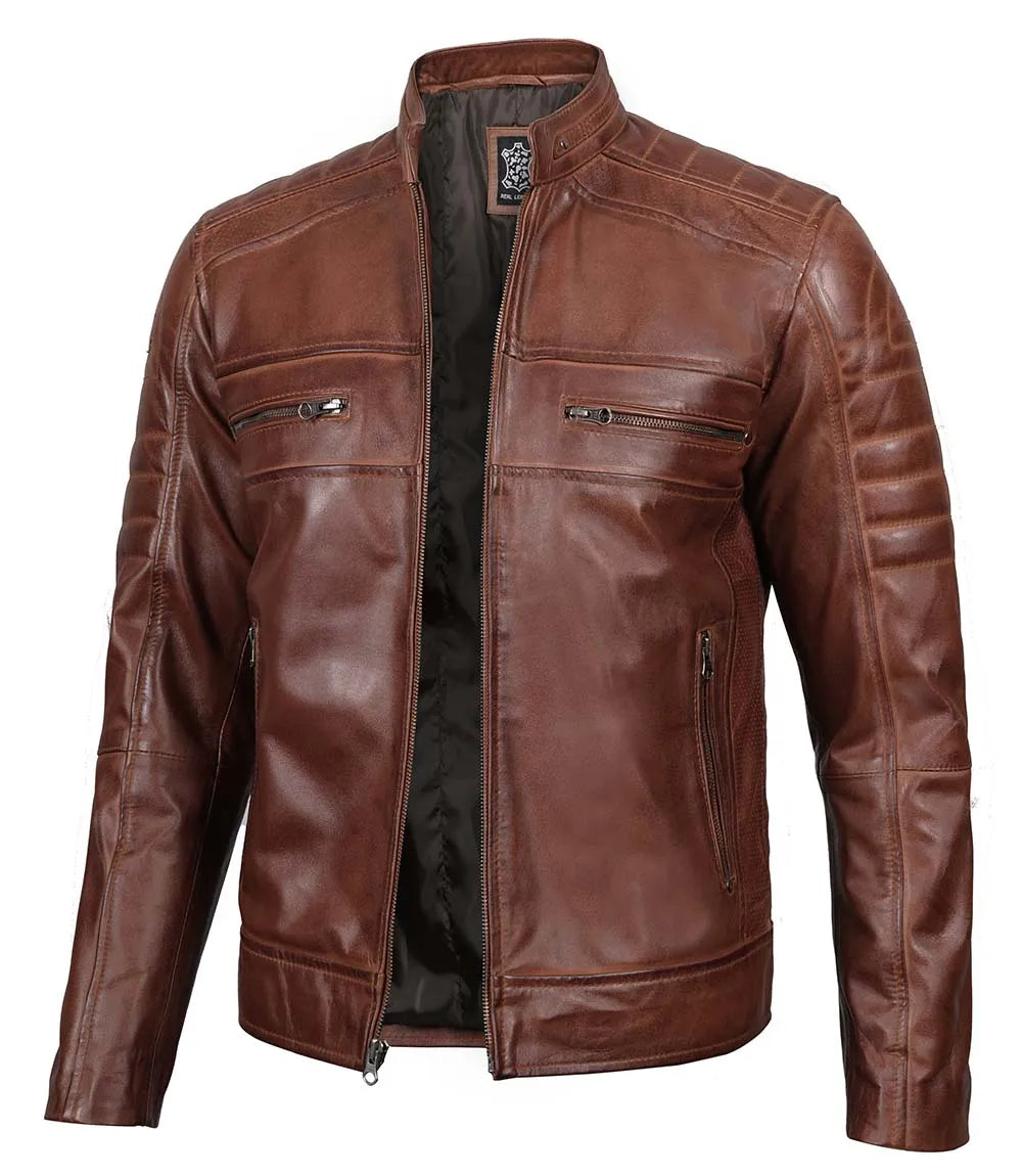 leather biker leather jacket men