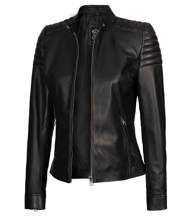 leather jacket cafe racer women