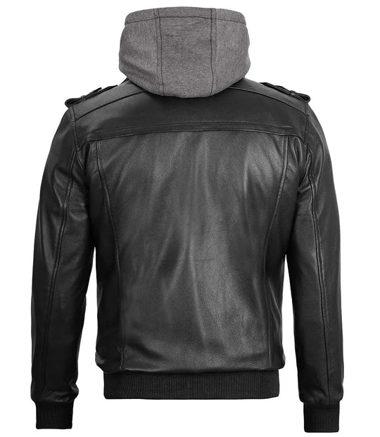 leather jackets hooded mens 
