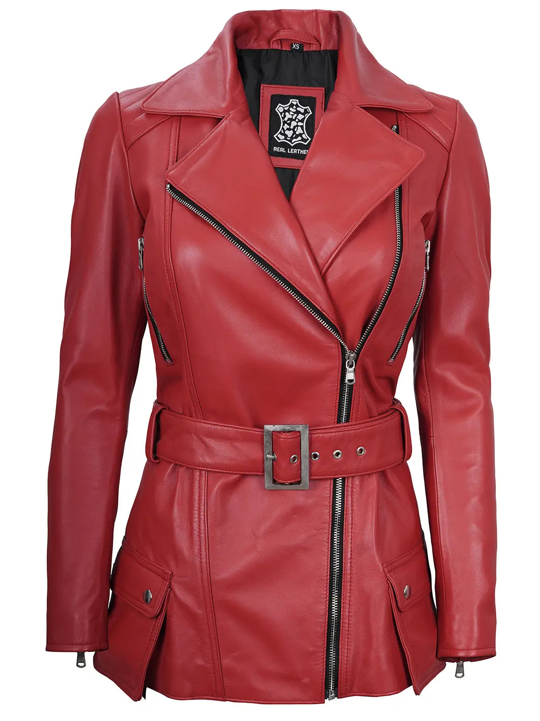 leather biker jacket women