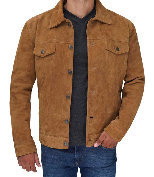 light brown suede leather jacket mens 