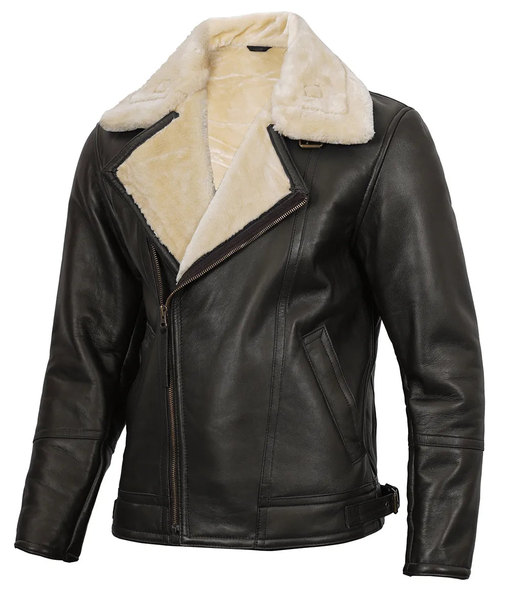 men fur leather jacket