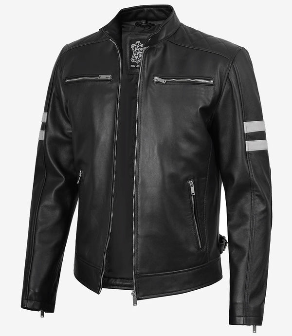 Men's Black Lambskin Leather Jackets | Full Grain Leather | Decrum