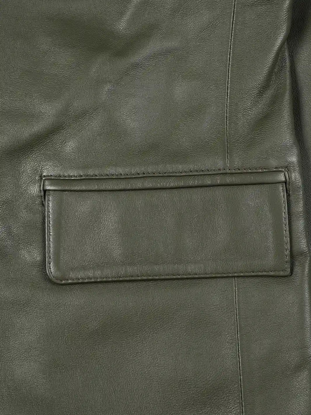 green leather blazer features 