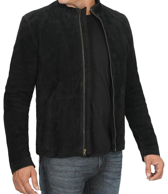 mens Suede Leather Jacket real leather