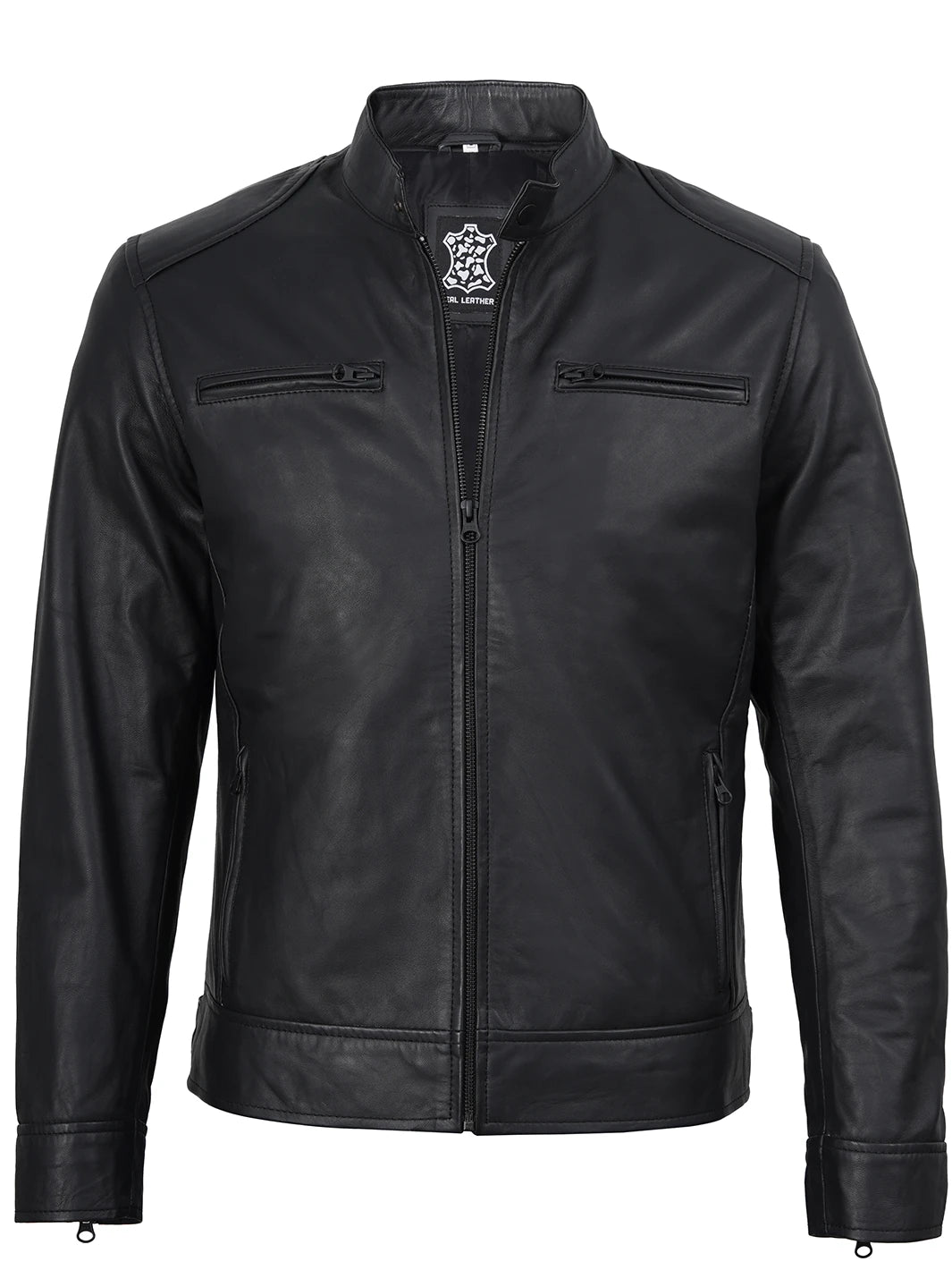 mens biker jacket black
