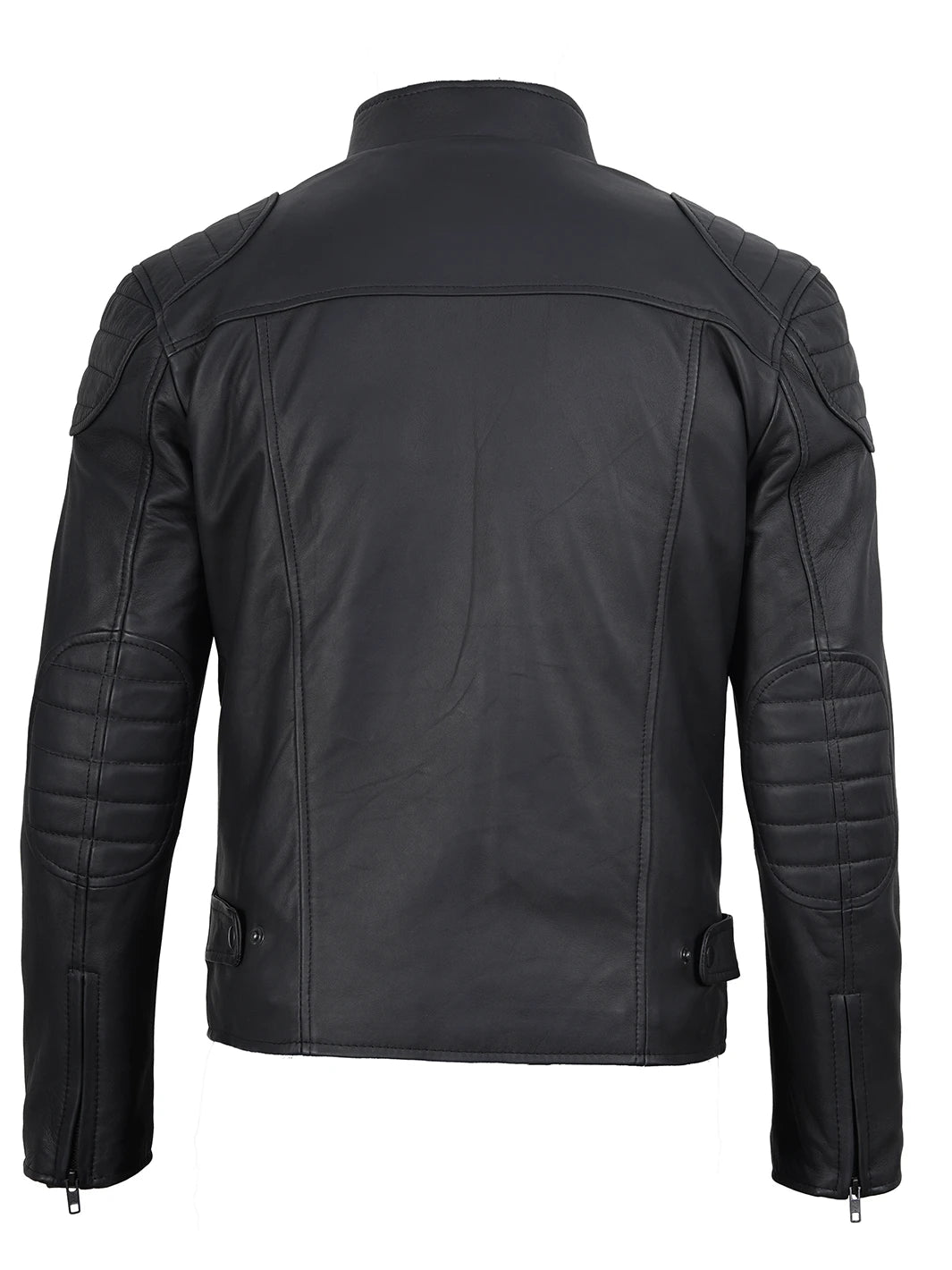 mens black leather jacket biker