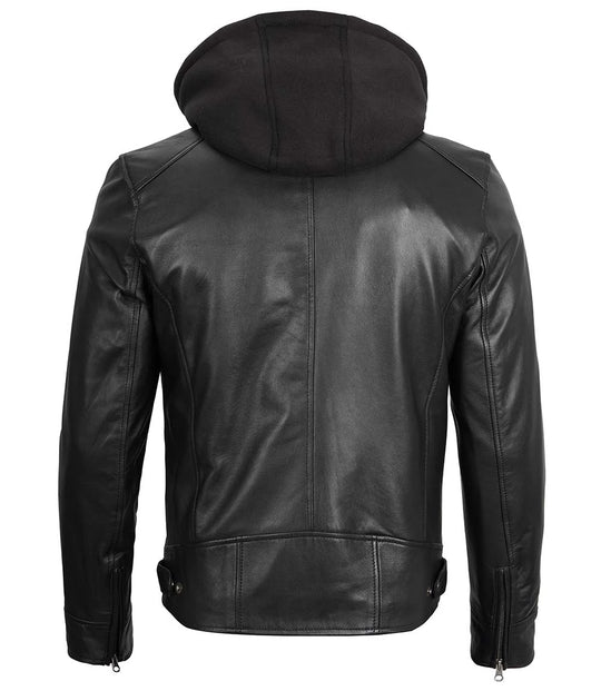 mens black jacket with hood