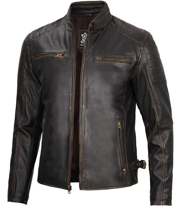 mens rub off leather jacket