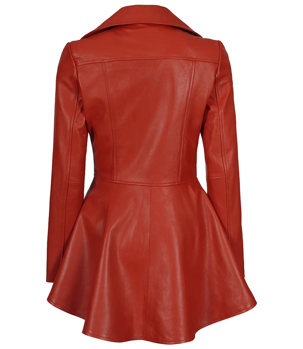peplum womens leather jacket 