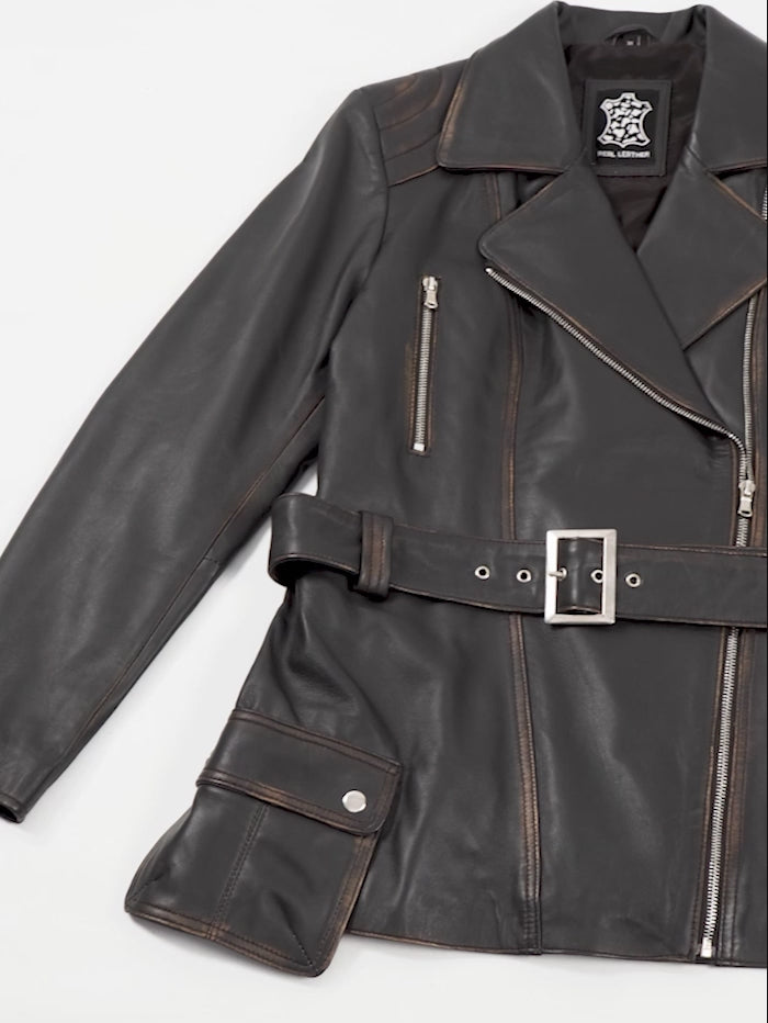 Victoria Women Jacket Dark Brown (Rub-Off) video