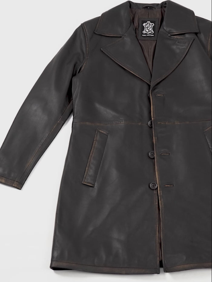 Bryson Men Car Coat Dark Brown (Rub-off) video
